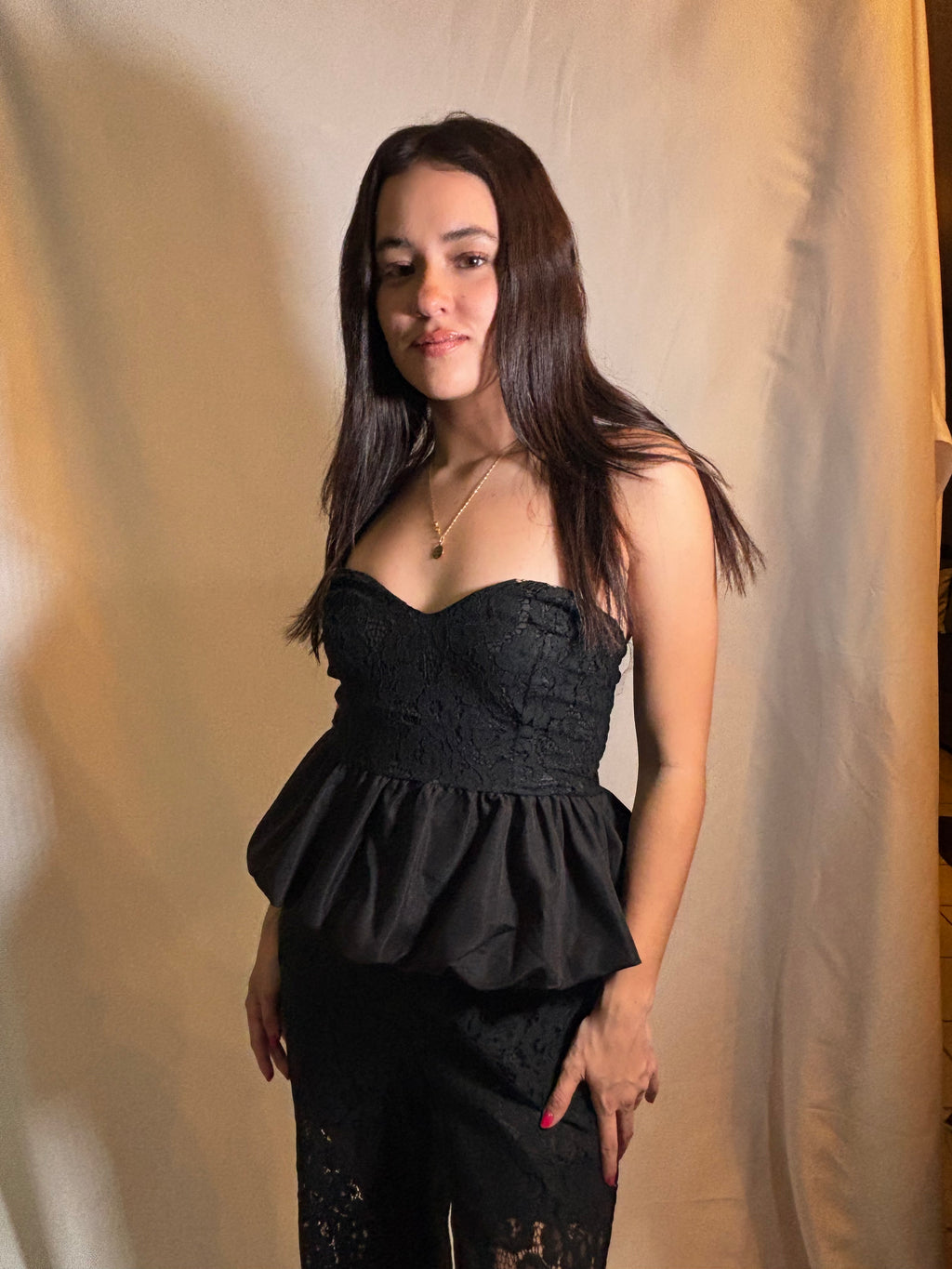 Set tejido globo negro