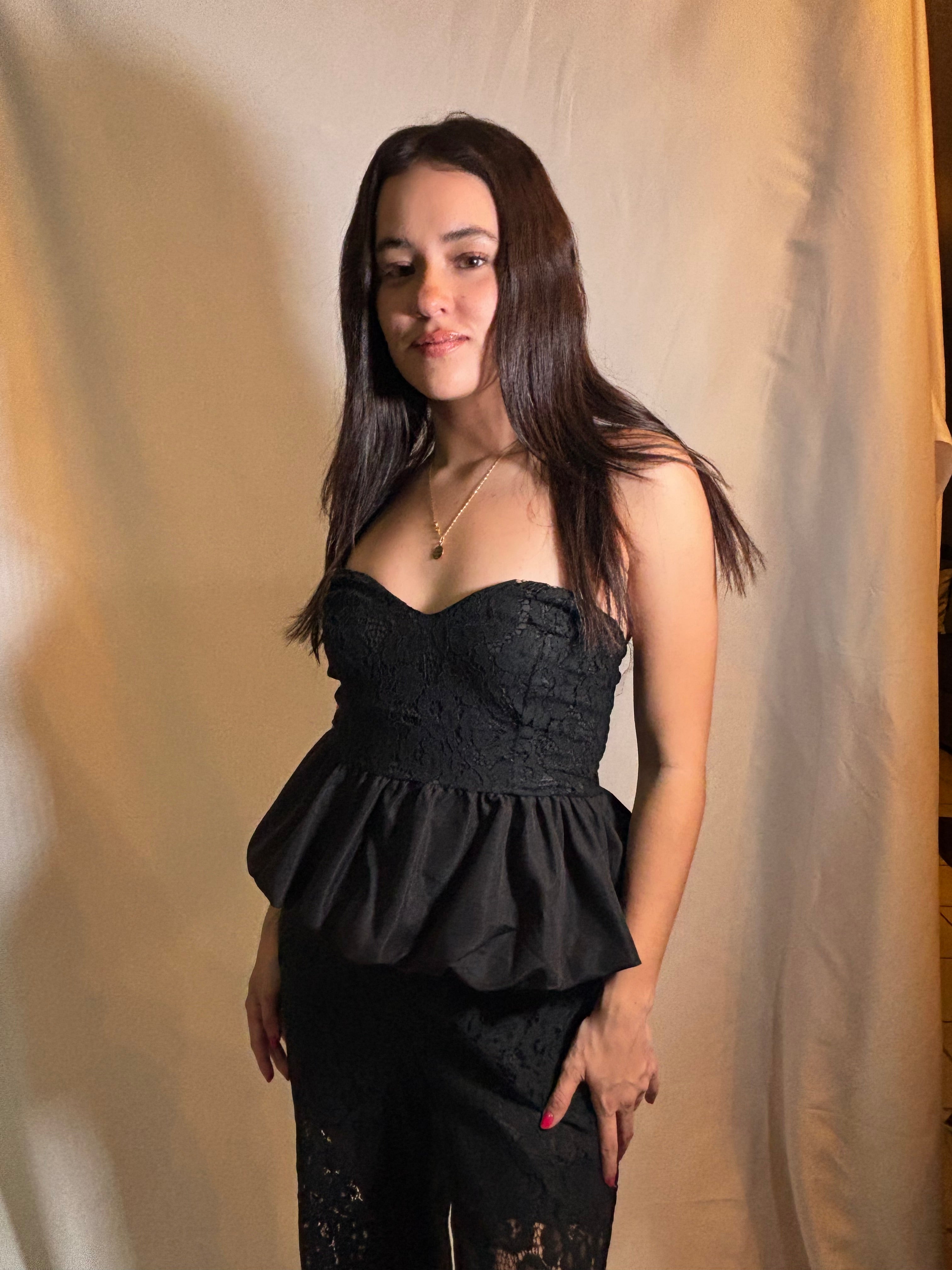 Set tejido globo negro