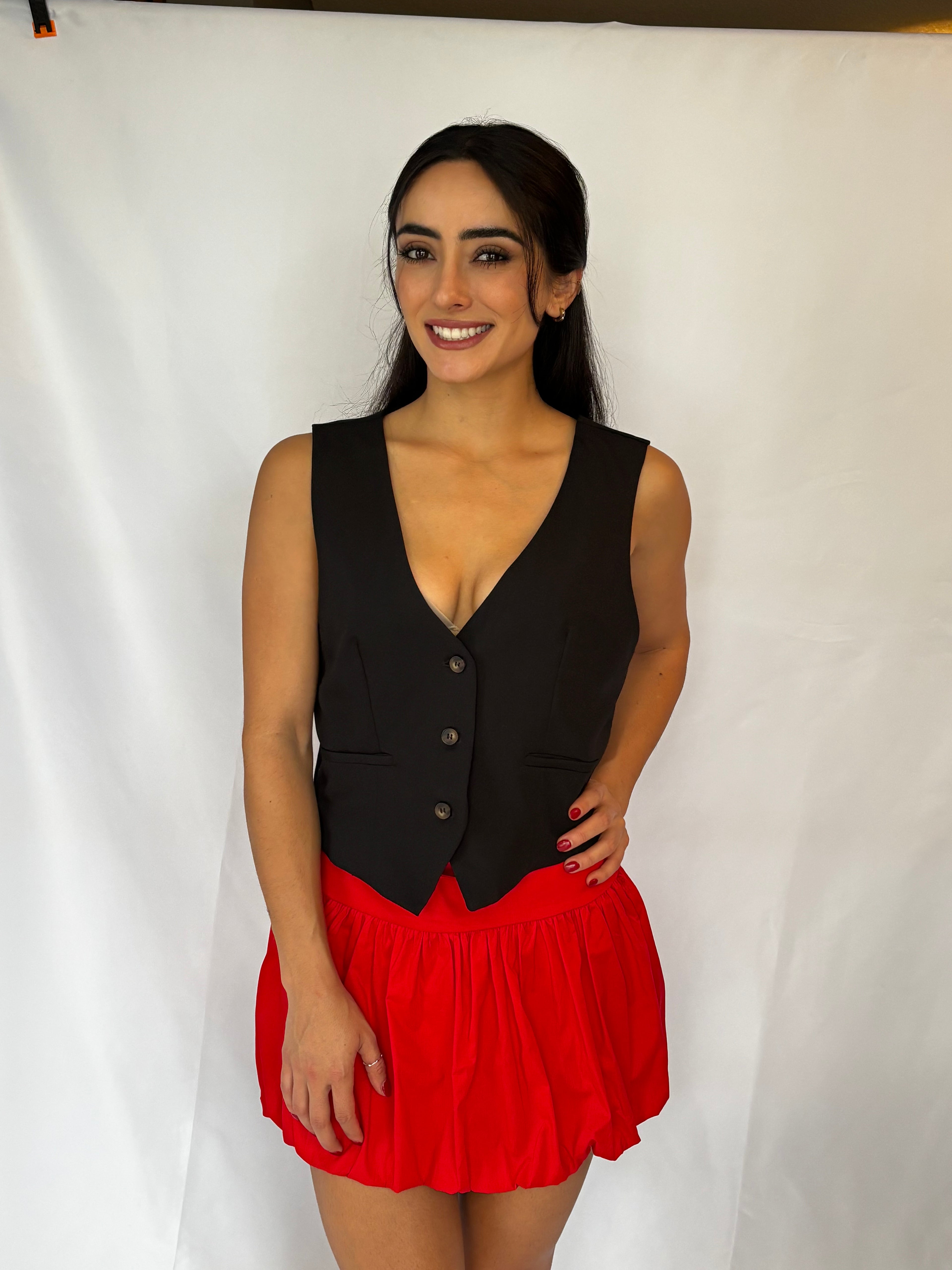 Falda globo roja